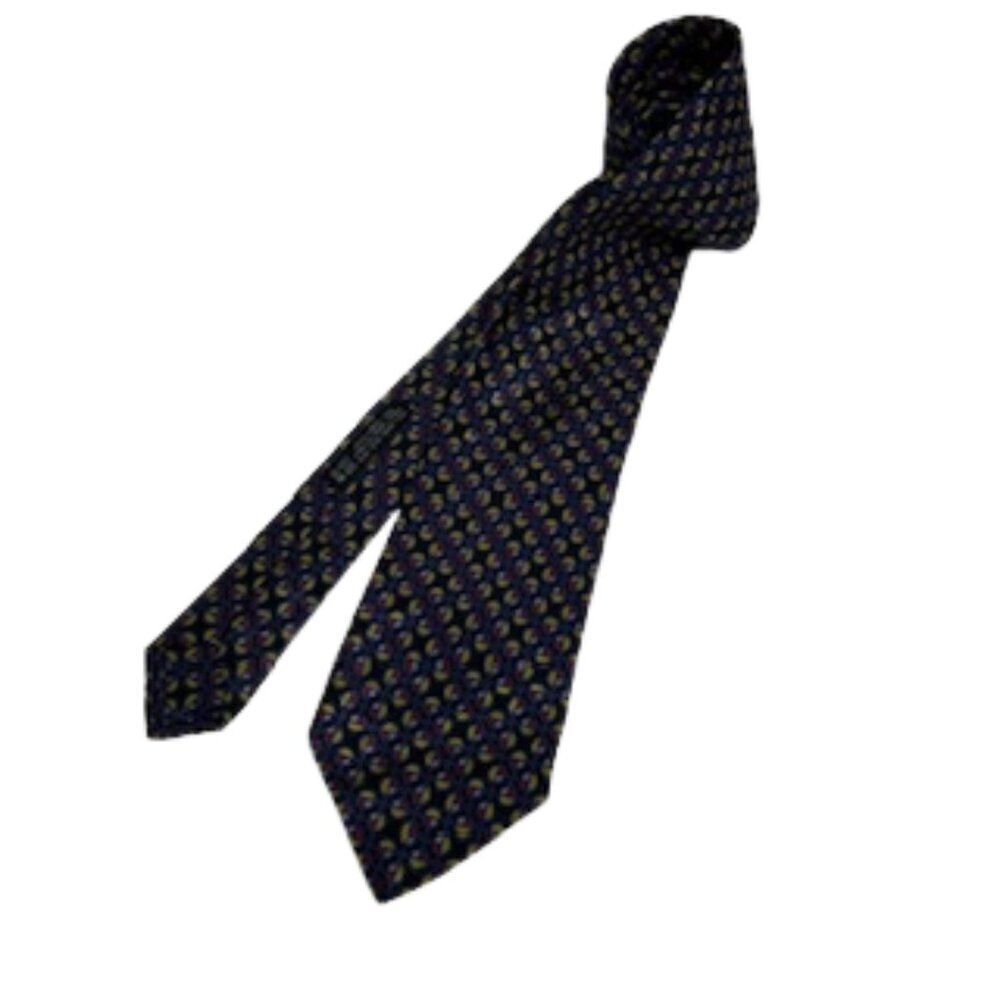 Brioni Blue/Yellow/Red Geometric Pattern Designer Tie - Picture 6 of 10